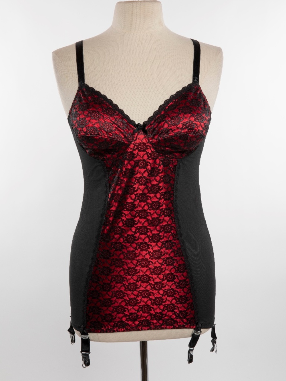 Stockings & Romance Women's Black & Red Girdle - Large
